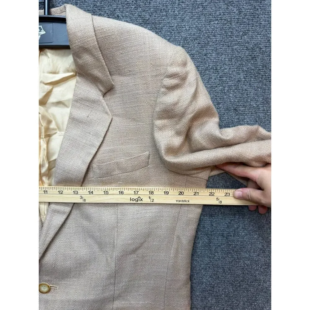 Vintage Jaguar Men's Blazer Jacket Sport Coat Stadium Size 42 Beige Wool